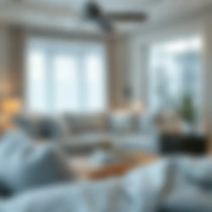 Cozy living room featuring light gray flat sheets as decorative accents