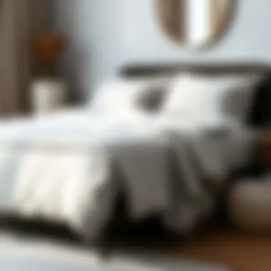 Elegant light gray flat sheets styled on a modern bed