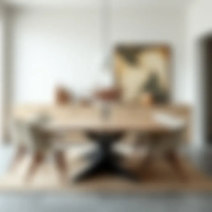 Minimalist modern dining setup