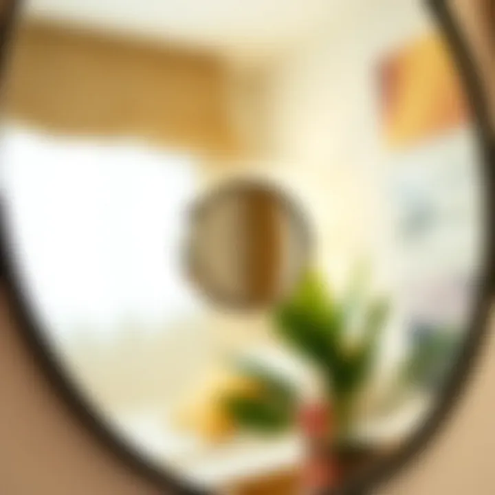 Close-up of a high-quality magnification feature in a cosmetic mirror