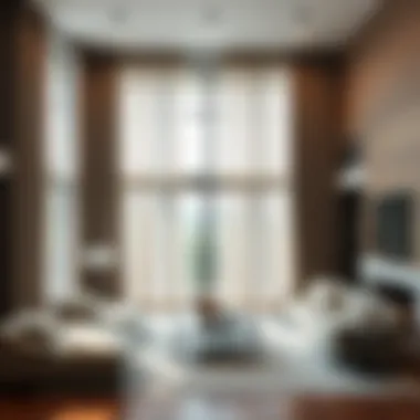 Elegant two-story curtains in a modern living room