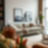 Elegant modern sofa bed in a chic living room setting