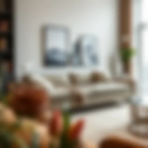 Elegant modern sofa bed in a chic living room setting