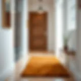 Elegant indoor absorbent door mat in a modern hallway