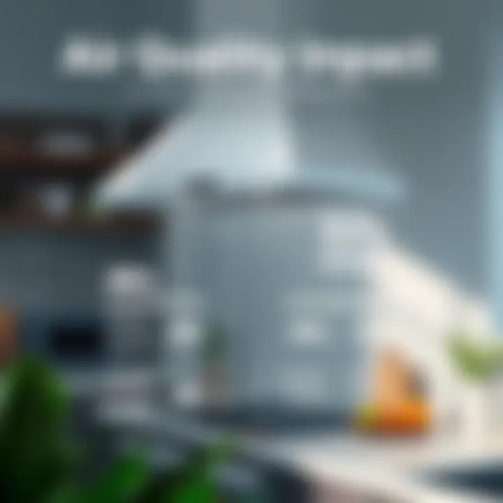 An infographic illustrating the impact of vent hoods on indoor air quality