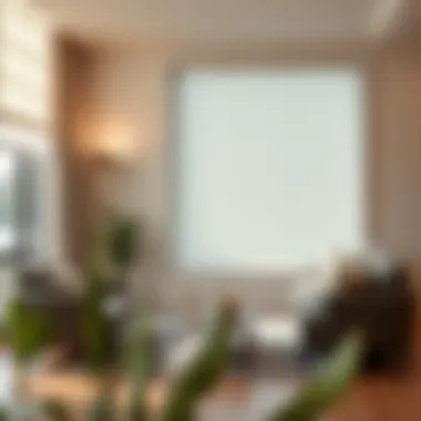 Elegant smart blinds in a modern living room