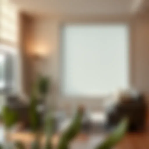 Elegant smart blinds in a modern living room