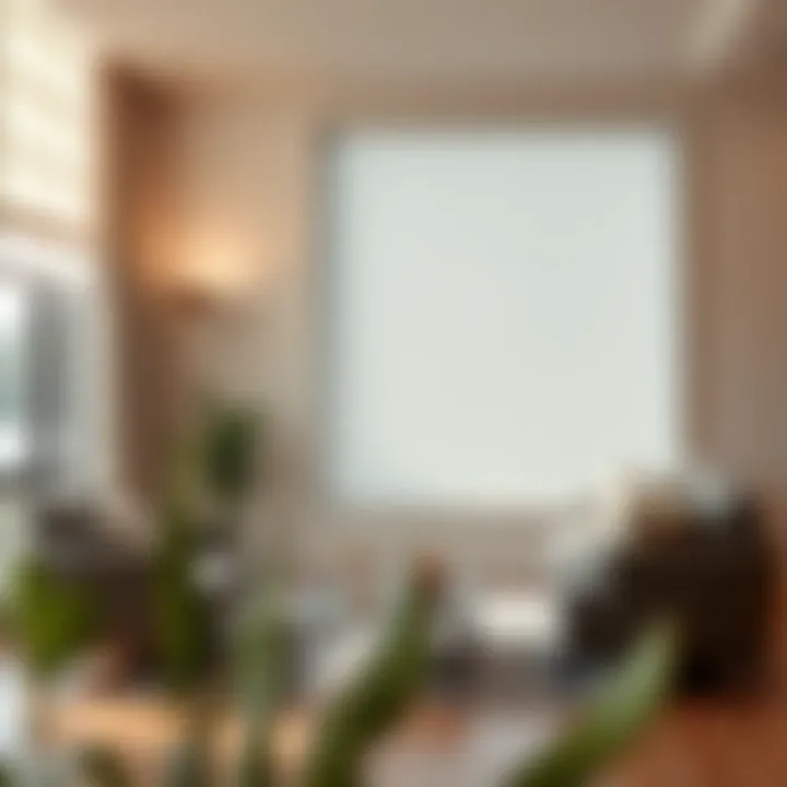 Elegant smart blinds in a modern living room