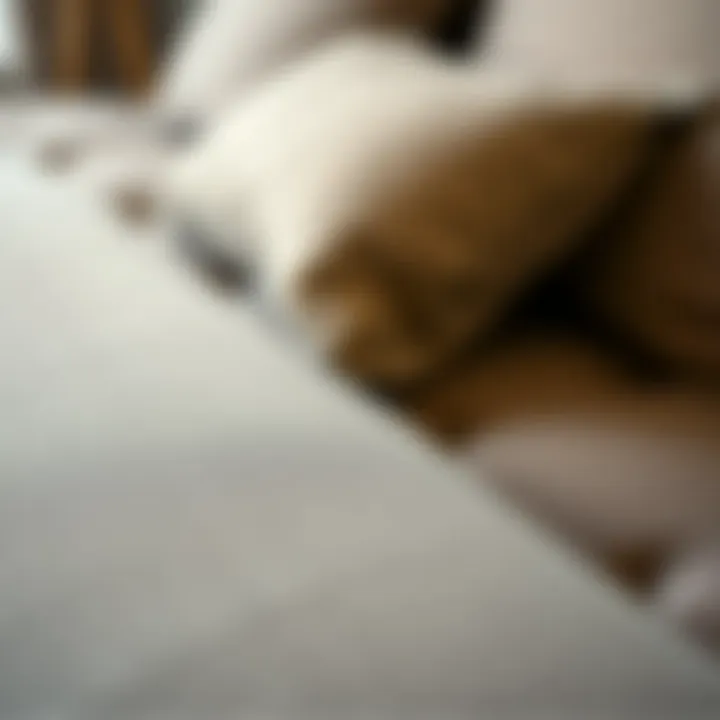 Close-up of the materials used in small size futons showcasing texture and design
