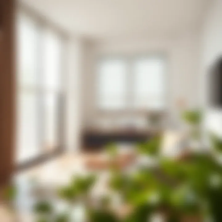 Installation of up blinds in a stylish living room