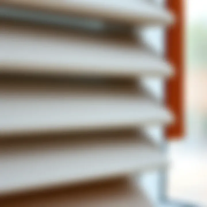 Close-up of material textures used in up blinds