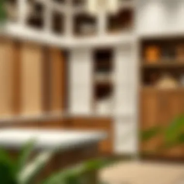 Variety of pantry cabinet materials on display