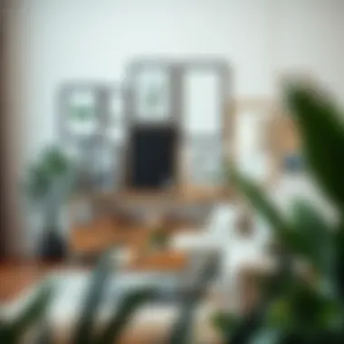 Creative arrangement of multiple Walmart frames in a modern setting